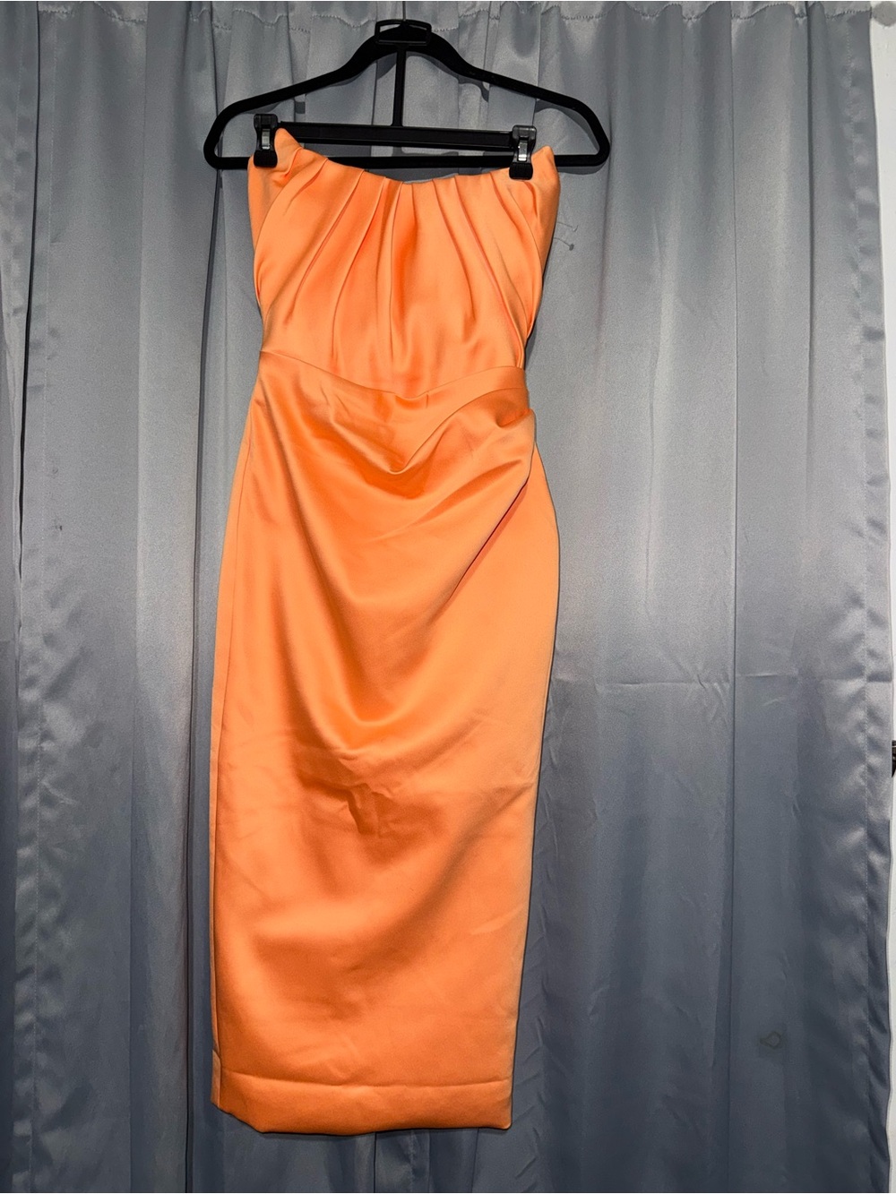 House of CB Strapless Tangerine Midi Dress